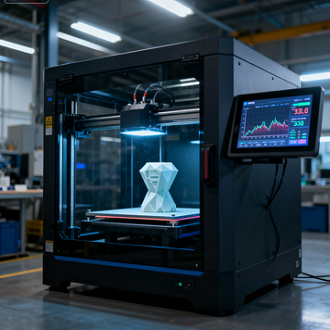 Industrial 3D Printer Touch Interface with Anti-Glare Etched Glass Cover